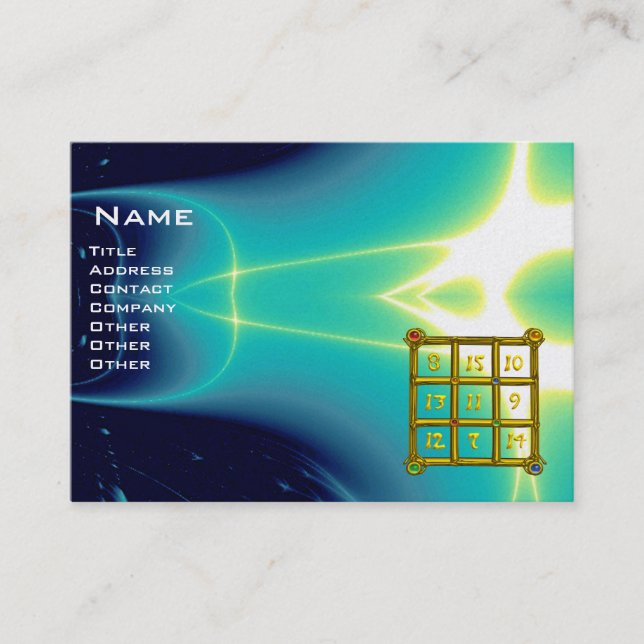 Tarjeta De Visita MAGIC SQUARE 33 , Blue Turquase , Pearl Paper (Anverso)