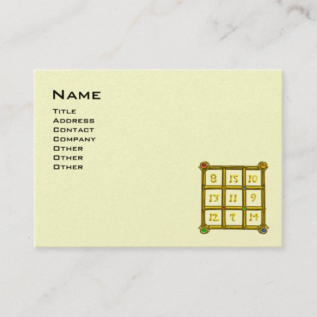 Tarjeta De Visita MAGIC SQUARE 33 ,Papel metálico negro y platino (Anverso)