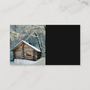 Tarjeta De Visita Mágica de invierno de cabinas de registro rústico