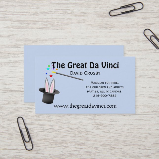 Tarjeta de visita mágica del gorra de los magos (Anverso/Reverso In Situ)