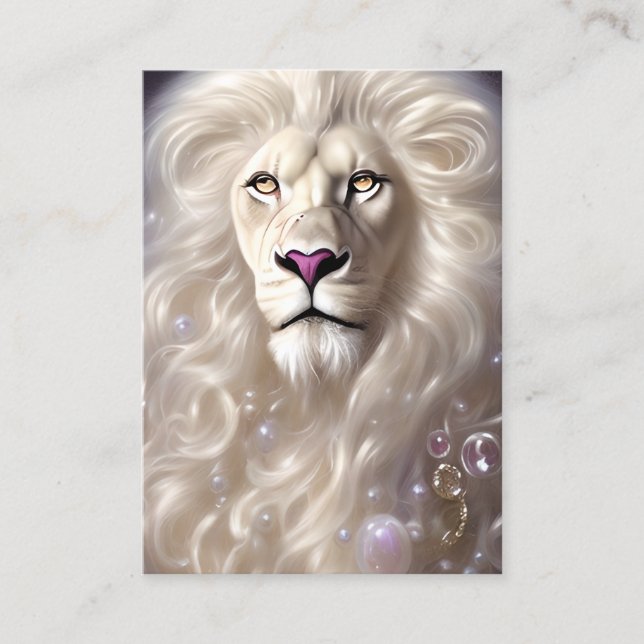 Tarjeta De Visita Magical León Blanco con la cara completa gráfico (Anverso)