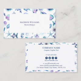 Tarjeta De Visita Magical marine creatures pattern marine biologist 