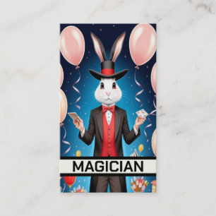 Tarjeta De Visita Magician de conejo tocando el acto mágico