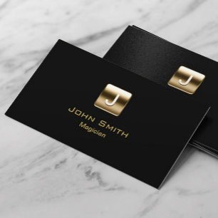 Tarjeta De Visita Magician monograma de oro moderno