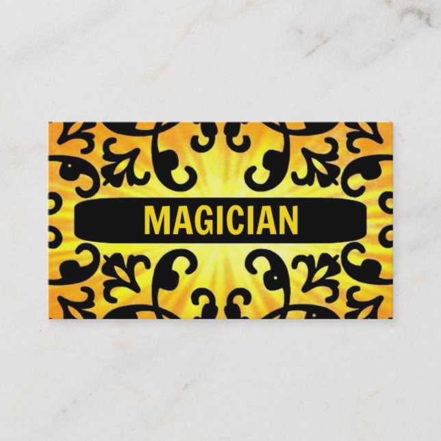Tarjeta de visita Magician Sunshine Damask (Anverso)