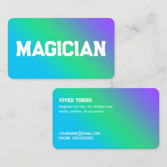 Tarjeta De Visita Magiciano (Anverso / Reverso)