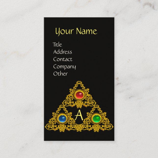 Tarjeta De Visita MÁGICO ELFIC TALISMAN MONOGRAM, negro (Anverso)