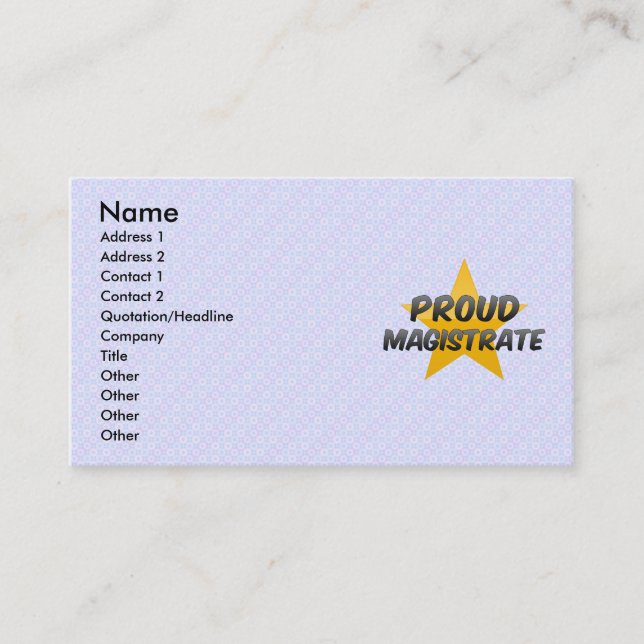 Tarjeta De Visita Magistrado orgulloso (Anverso)