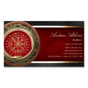 Tarjeta De Visita Magnética [001] Vegvisir - compás rúnico mágico de Viking