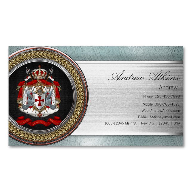 Tarjeta De Visita Magnética [100] Escudo de armas templario de los caballeros (Anverso)