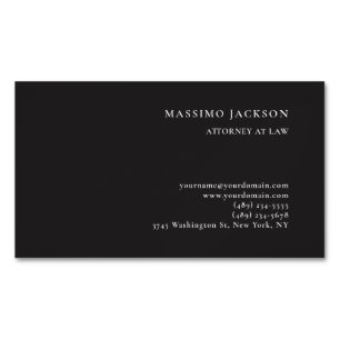Tarjeta De Visita Magnética Abogado Consultor Negro Profesional