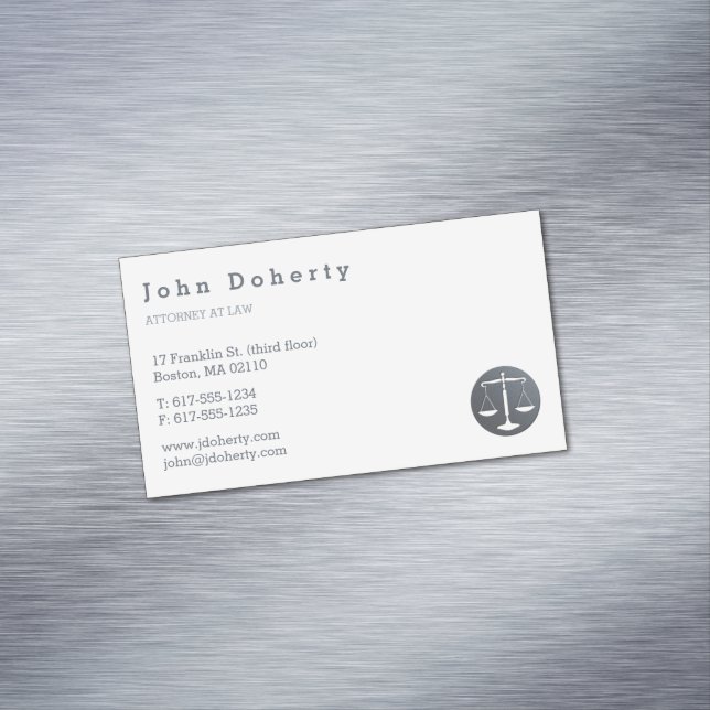 Tarjeta De Visita Magnética Abogado | Escala de justicia (In Situ)