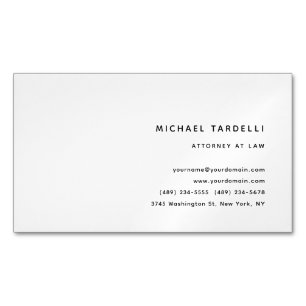 Tarjeta De Visita Magnética Abogado Minimalista Clásico Profesional