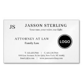 Tarjeta De Visita Magnética Abogado minimalista personalizado con logotipo