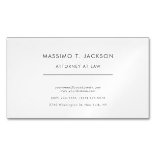 Tarjeta De Visita Magnética Abogado Minimalista Profesional