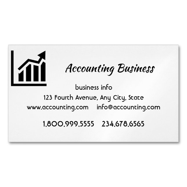 Tarjeta De Visita Magnética Accounting Bookkeeping  Custom Business  (Anverso)