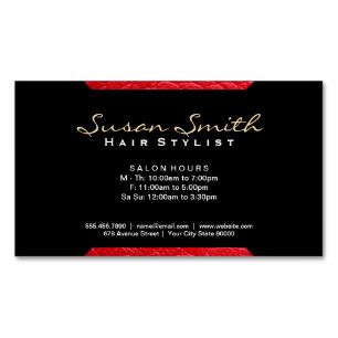 Tarjeta De Visita Magnética Acento de cuero (rojo)   Moda, Luxe