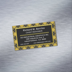 Tarjeta De Visita Magnética Acento Escocés Clan Barclay Tartán