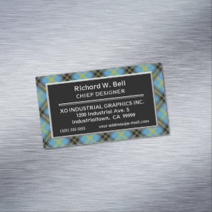 Tarjeta De Visita Magnética Acento escocés Clan Bell Tartán