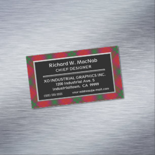 Tarjeta De Visita Magnética Acento Escocés Clan MacNab Tartán