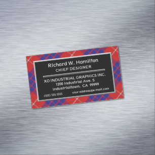 Tarjeta De Visita Magnética Acento Escocés Tartán Clan Hamilton