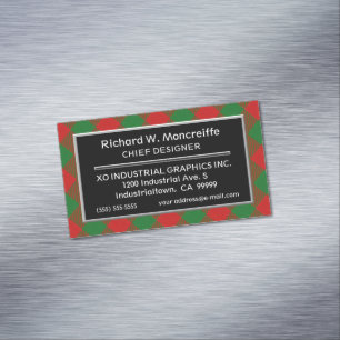 Tarjeta De Visita Magnética Acento Escocés Tartán Clan Moncreiffe