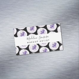 Tarjeta De Visita Magnética Acrílico Floral Amapolas Belleza Maquillaje Uñas