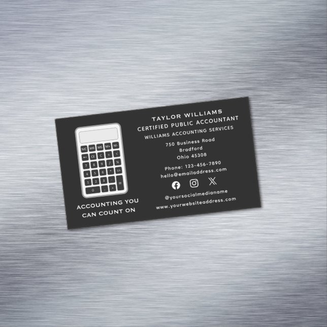 Tarjeta De Visita Magnética Acuario de dinero de calculadora de medios sociale (In Situ)