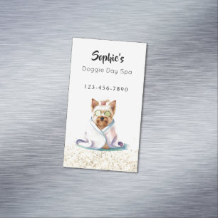 Tarjeta De Visita Magnética Adorable Perrito Mimado Spa Canino