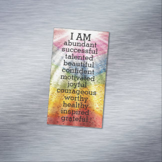 Tarjeta De Visita Magnética Afirmaciones positivas del arco iris 
