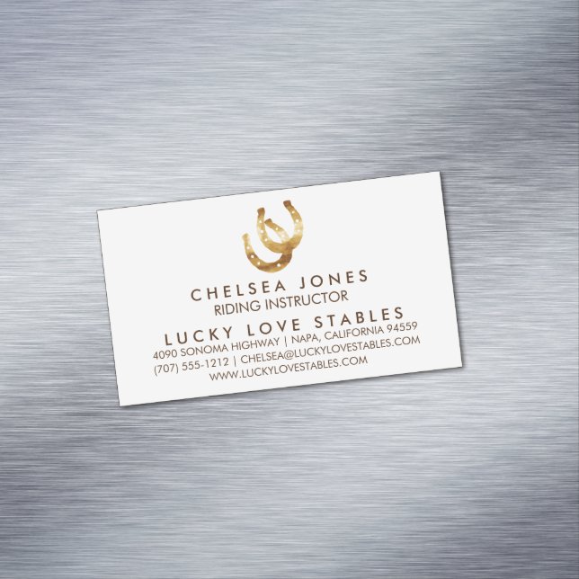 Tarjeta De Visita Magnética Afortunadamente ecuestres de caballos (In Situ)