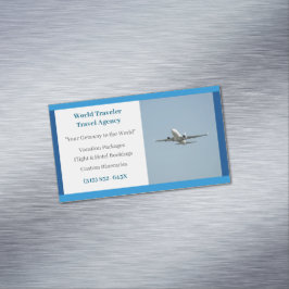 Tarjeta De Visita Magnética Agencia de Viajes Aéreos del Agente del Avión Blan