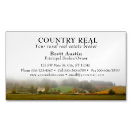 Tarjeta De Visita Magnética Agente rústico rural del agente inmobiliario del
