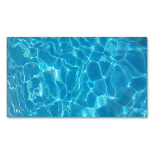 Tarjeta De Visita Magnética Agua de Piscina Azul Celeste Cristalina