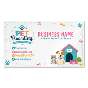 Tarjeta De Visita Magnética Alojamiento de Mascotas Divertido con Código QR