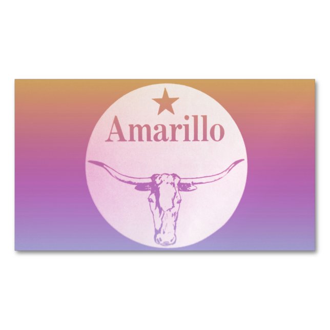 Tarjeta De Visita Magnética Amarillo Texas  (Anverso)