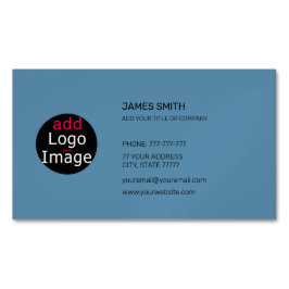 Tarjeta De Visita Magnética Añadir tu propio Personalizable de imagen azul est