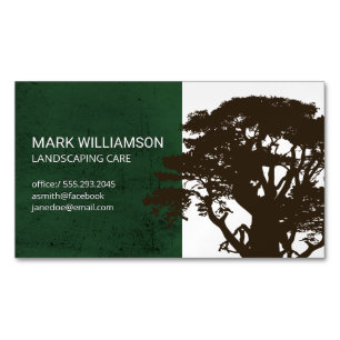 Tarjeta De Visita Magnética Árbol   Cuidado del césped y paisajismo