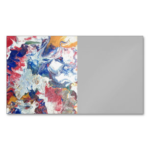 Tarjeta De Visita Magnética Árbol floreciendo abstracto rojo blanco azul amari