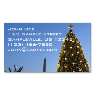 Tarjeta De Visita Magnética Árbol Nacional de Navidad de Washington DC al atar