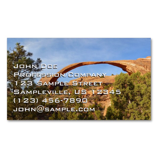 Tarjeta De Visita Magnética Arco paisajístico en el Parque Nacional Arches (Anverso)