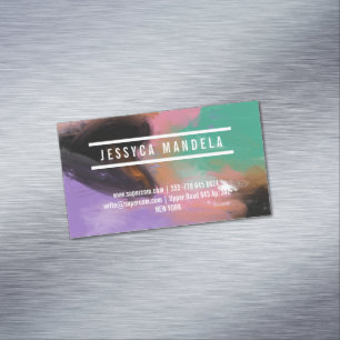 Tarjeta De Visita Magnética Arte de Estilista Moderno