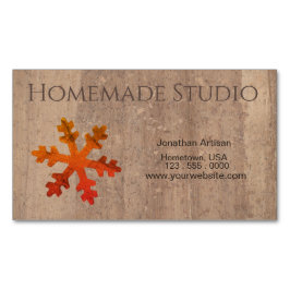 Tarjeta De Visita Magnética Artisan Rustic Christmas