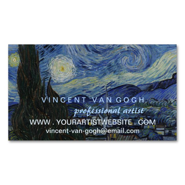 Tarjeta De Visita Magnética Artista de Starnight Vincent van Gogh (Anverso)