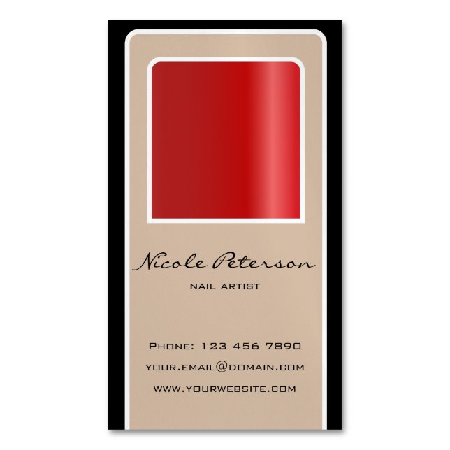 Tarjeta De Visita Magnética Artista del clavo - tarjeta magnética del clavo (Frente vertical)