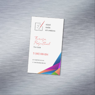 Tarjeta De Visita Magnética Artista fino tradicional   pincel de color rojo