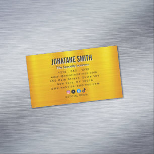 Tarjeta De Visita Magnética Aspecto metálico profesional