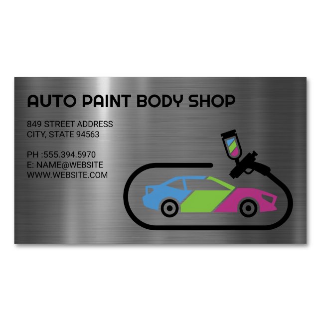 Tarjeta De Visita Magnética Auto Support | Car Paint Jobs (Anverso)