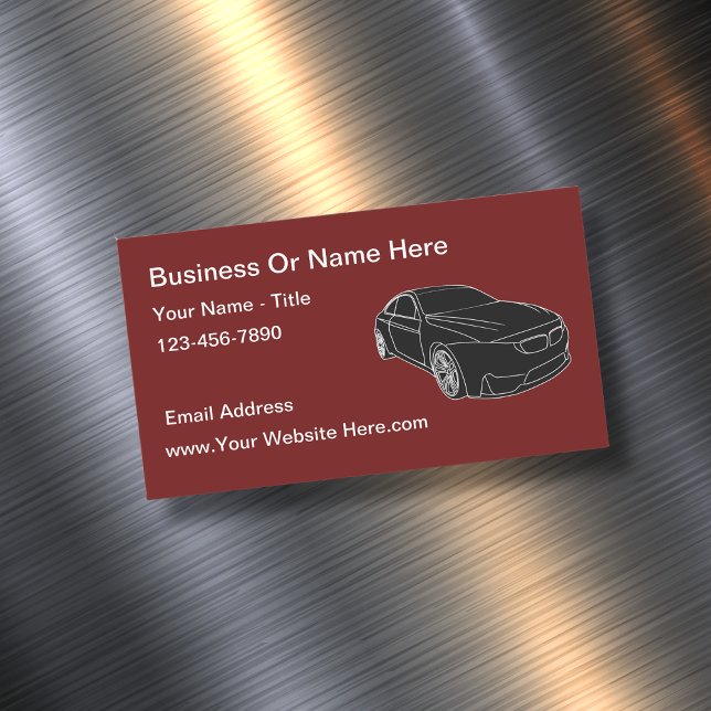 Tarjeta De Visita Magnética Automotive Services Car Theme (Subido por el creador)