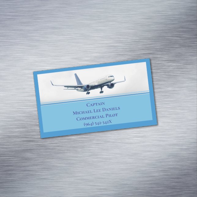 Tarjeta De Visita Magnética Avión piloto de capitán de avión de aeronaves de B (In Situ)